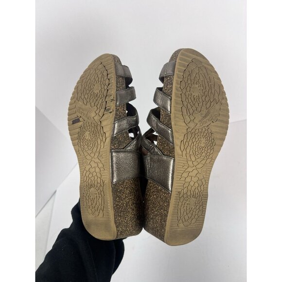 Dansko Selina Pewter Sandals Nappa Leather Strappy Greek Metallic 10.5-11 / 41 - Picture 4 of 4